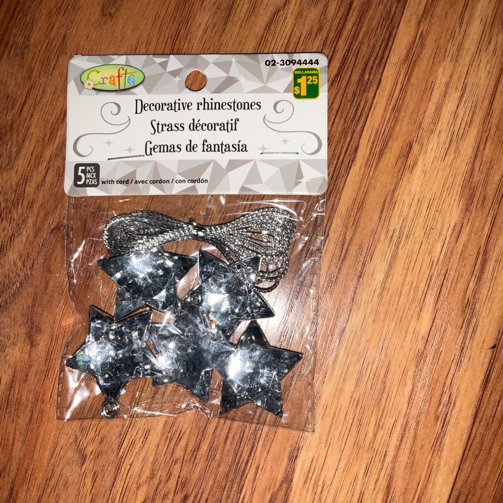 ⭐️10-4-$10Craft Silver Star Rhinestone Set